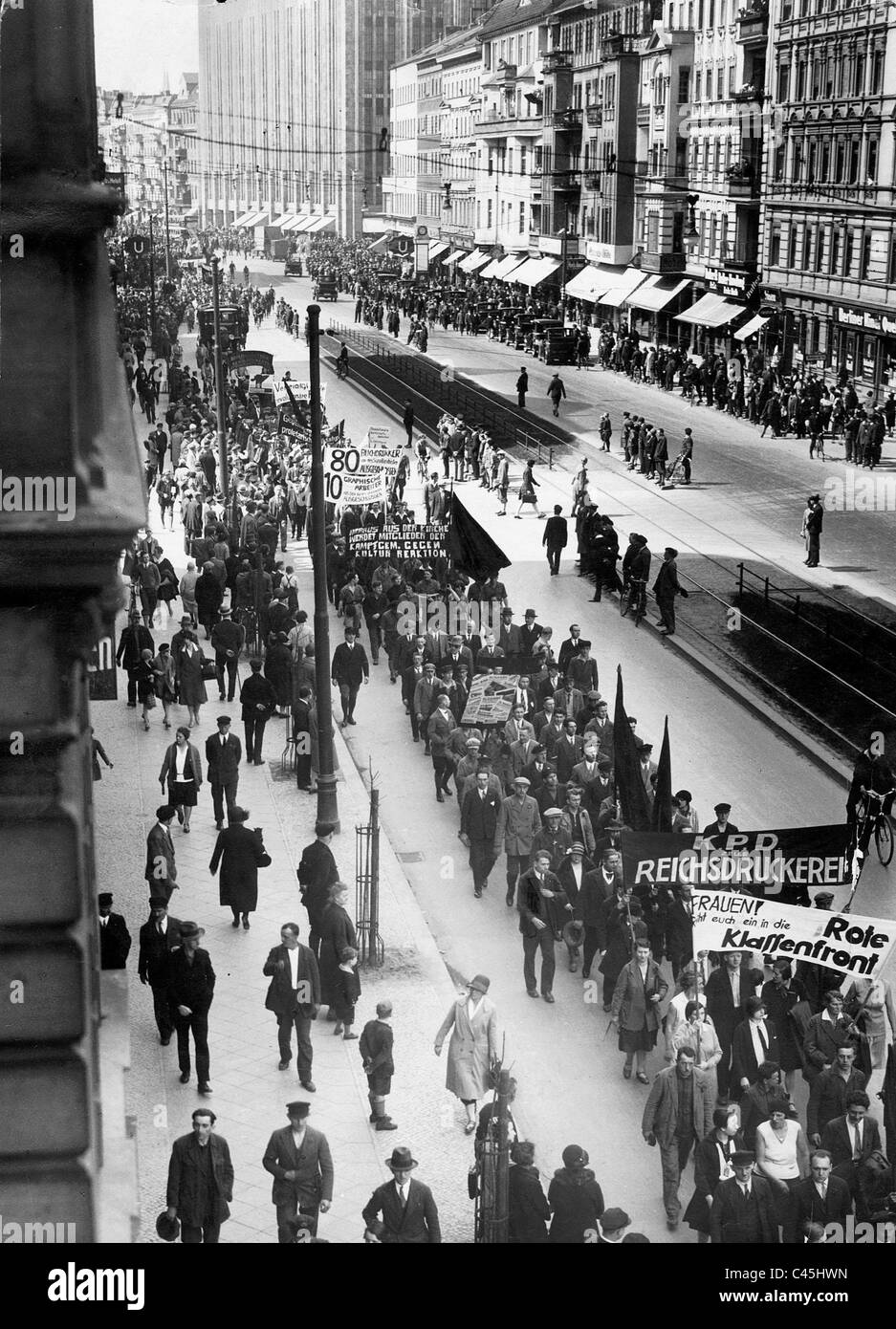 Demonstration der kommunistischen Partei in Berlin, 1930 Stockfoto