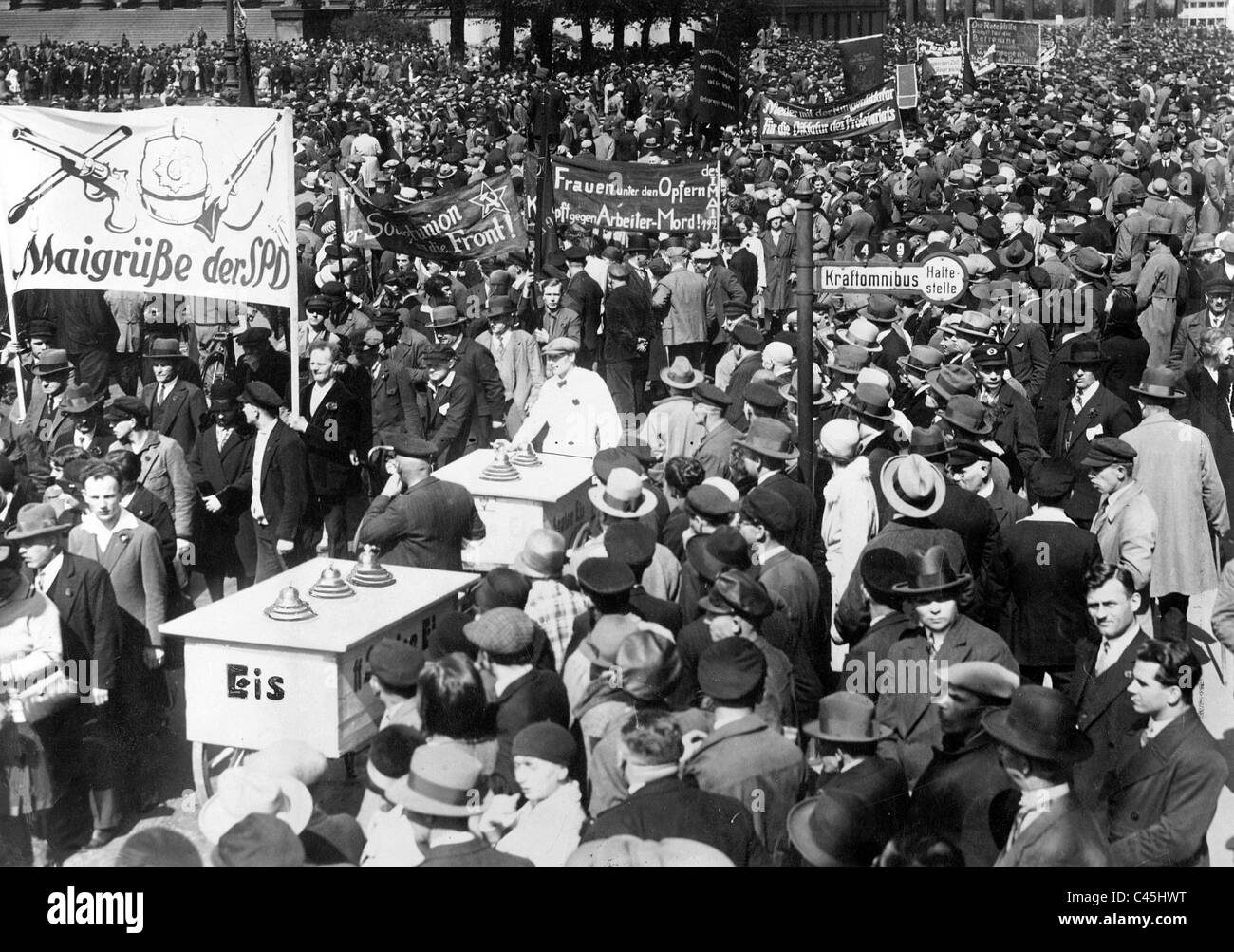 Maifeiertag feiern der kommunistischen Partei in Berlin, 1930 Stockfoto