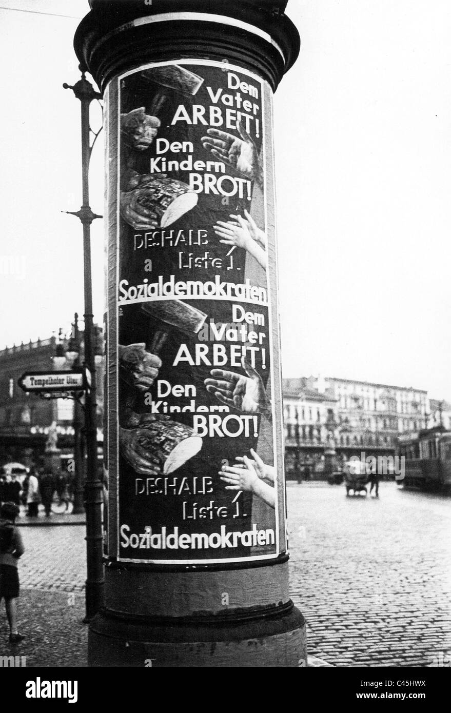 SPD-Wahlplakat, 1932 Stockfoto