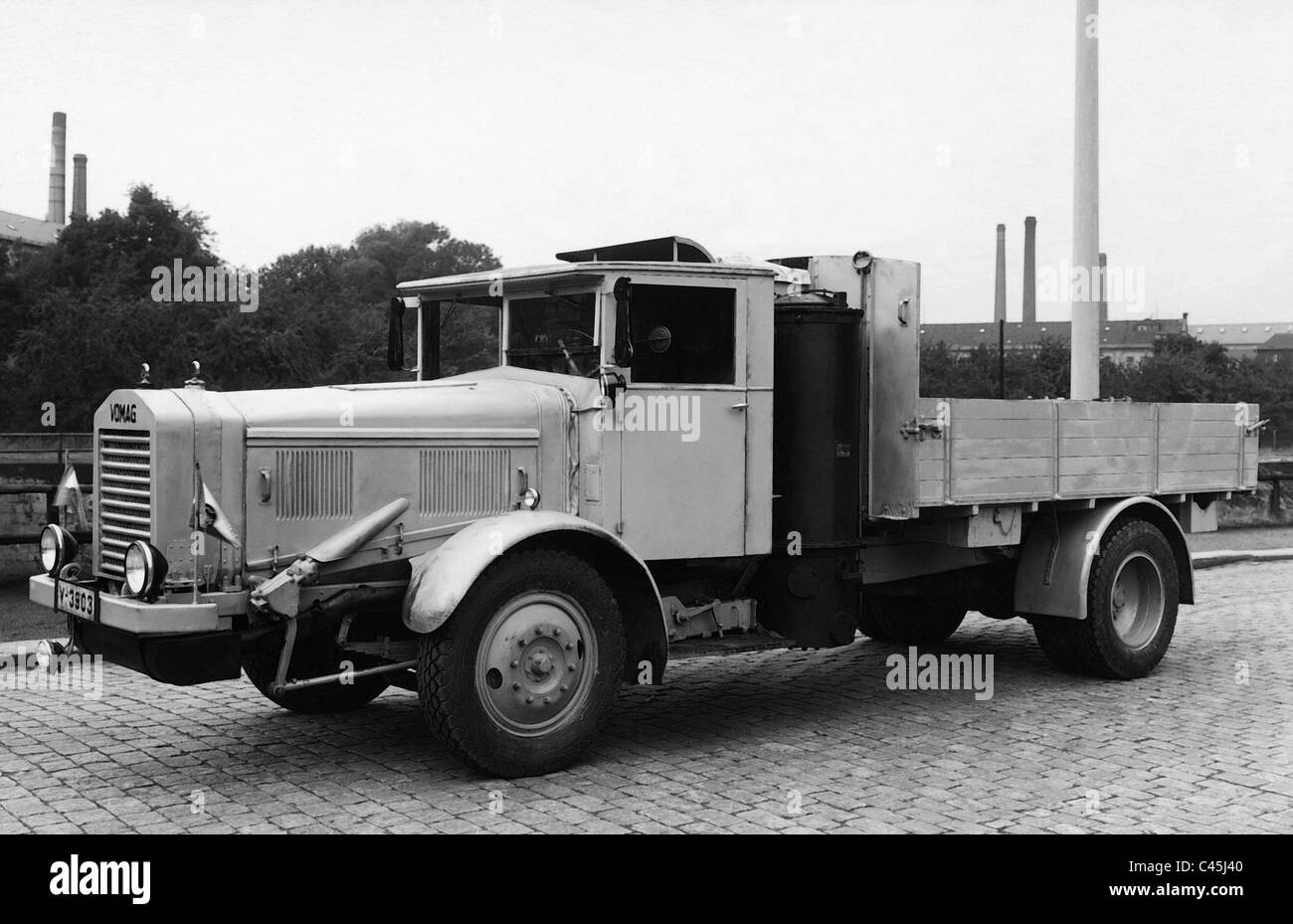 LKW mit Gas Holz macht, 1936 Stockfoto