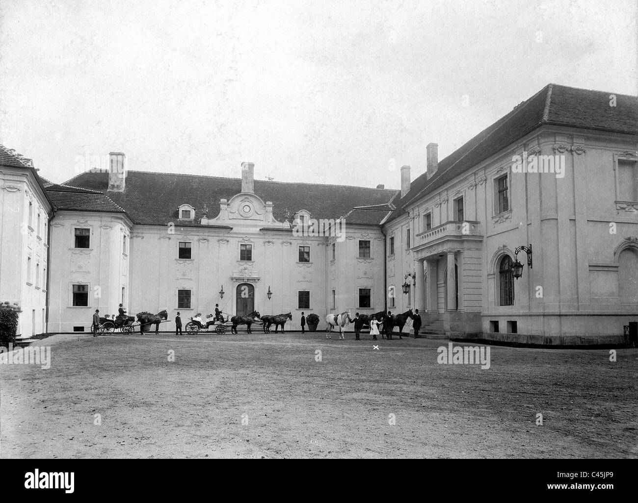 Schlosshof des Schlosses Rauden der Duke von Ratibor, 1910 Stockfoto