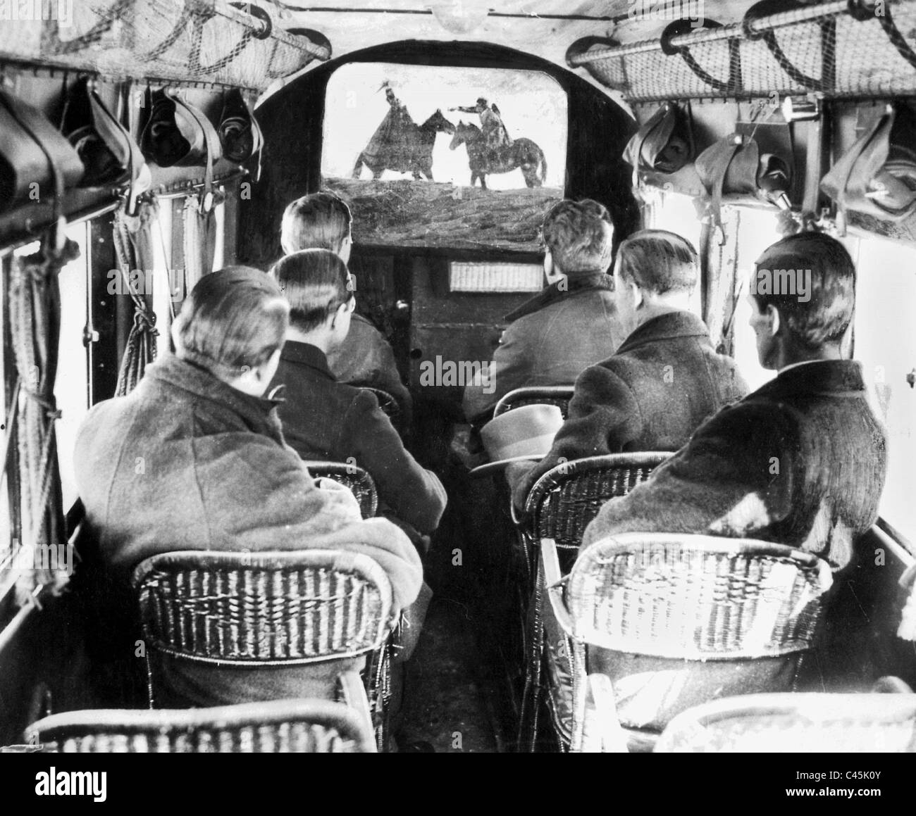 Film an Bord eines britischen Passagierflugzeug, 1925 Stockfoto