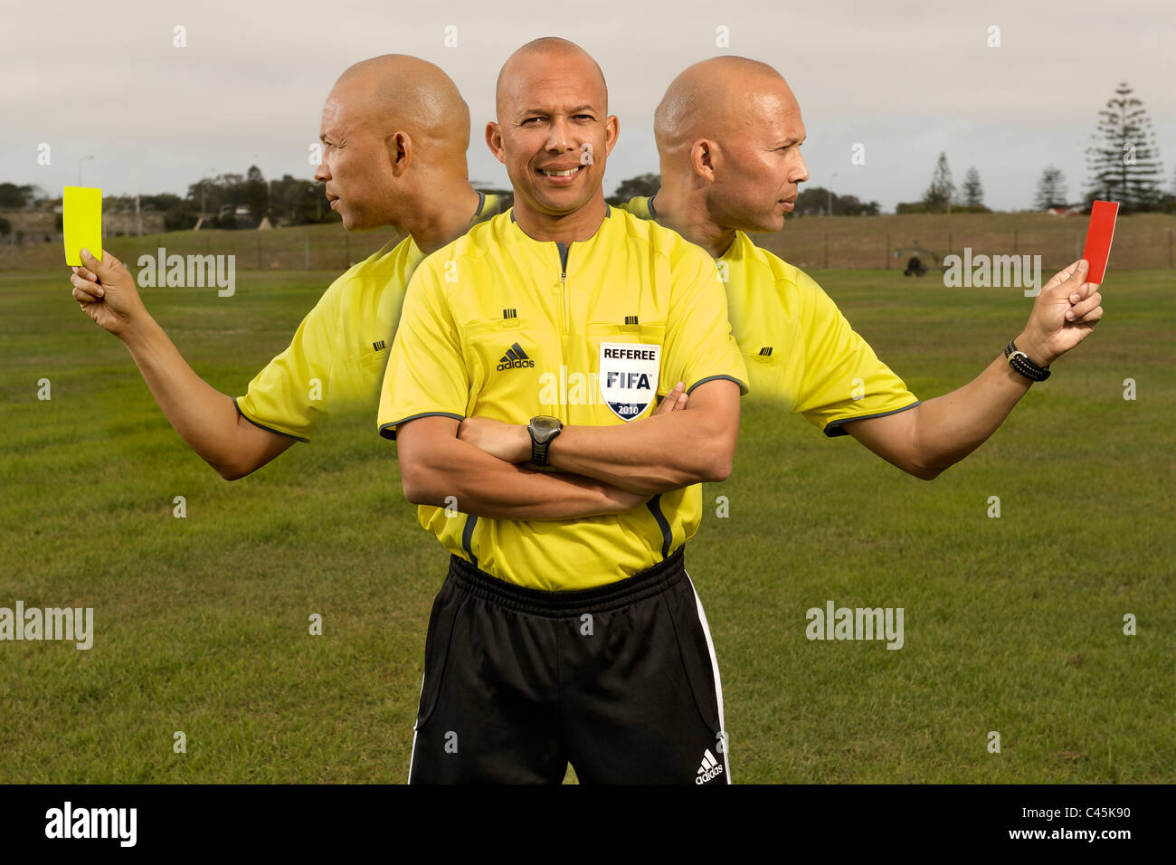 Jerome Damon, FIFA 2010 Schiedsrichter, Kapstadt, April 2010. Stockfoto