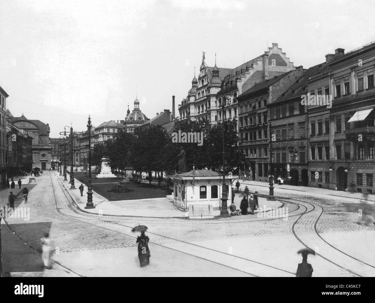 Historische München: Promenadeplatz in München Stockfoto