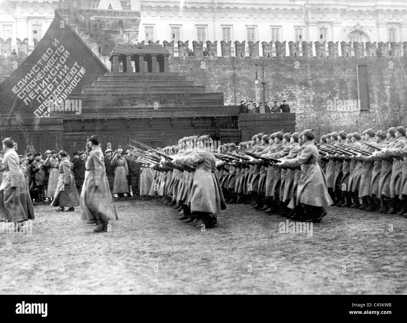 Parade auf dem Roten Platz, 1928 Stockfoto