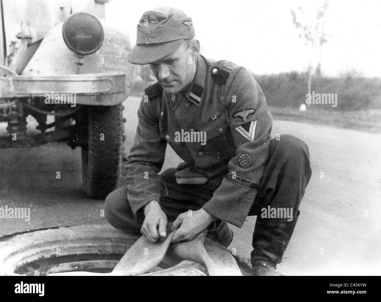 Soldaten der SS-Division "Totenkopf" Stockfoto