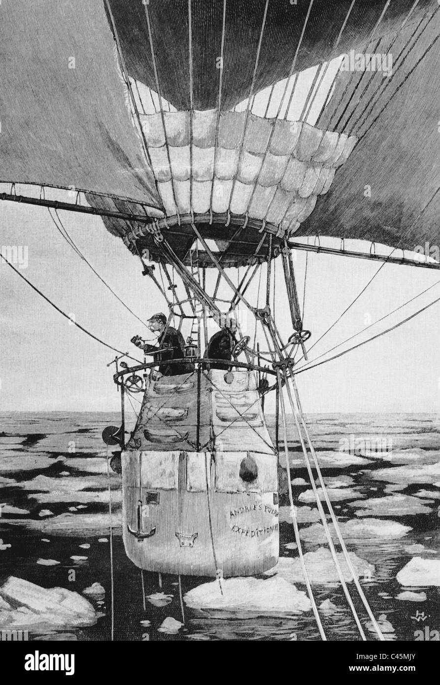 Der Ballon "Adler" des Expeditionsteams Salomon Andree, 1897 Stockfoto