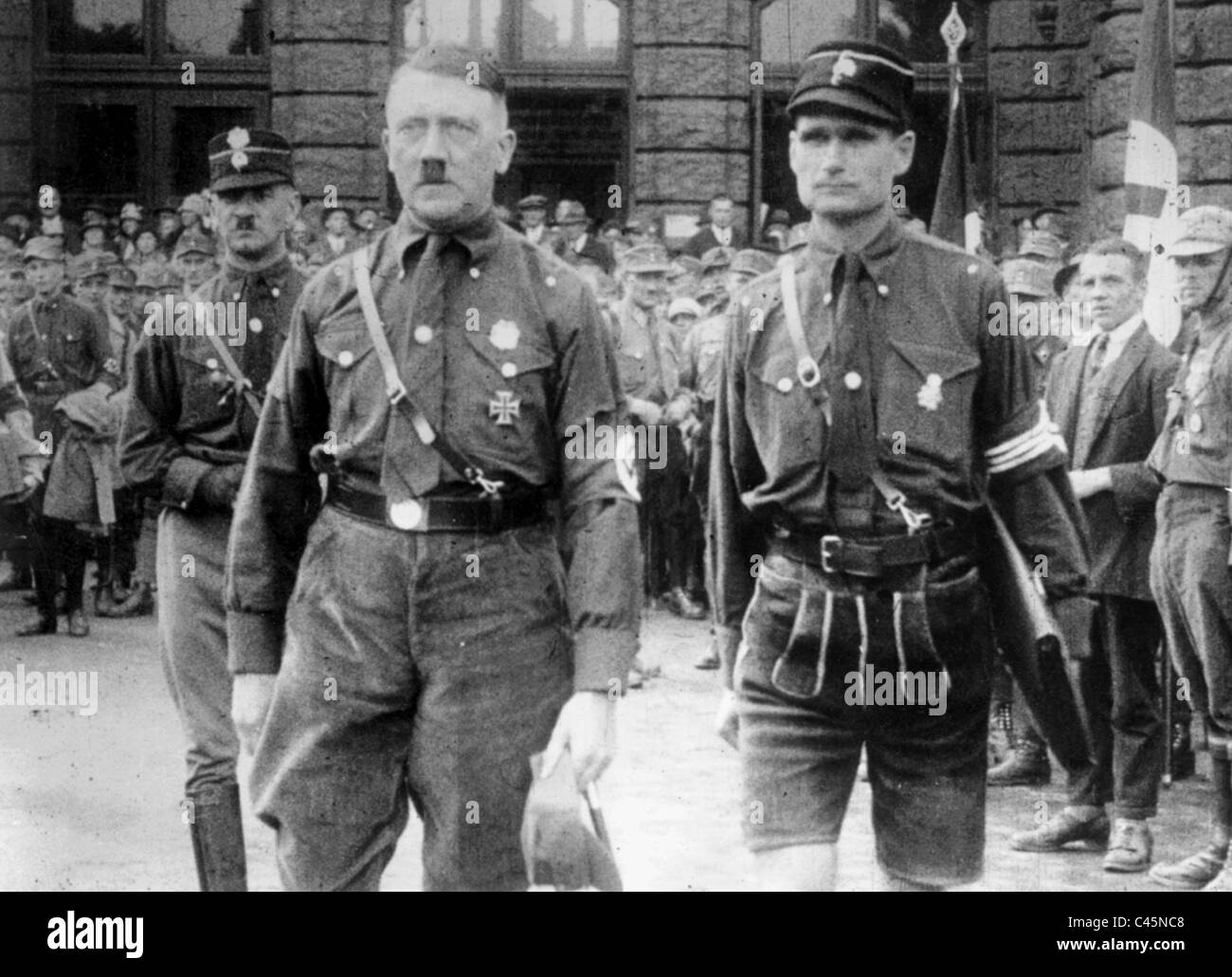 Adolf Hitler und Rudolf Heß auf dem Reich-Partei-Kongress in Nürnberg, 1927 Stockfoto
