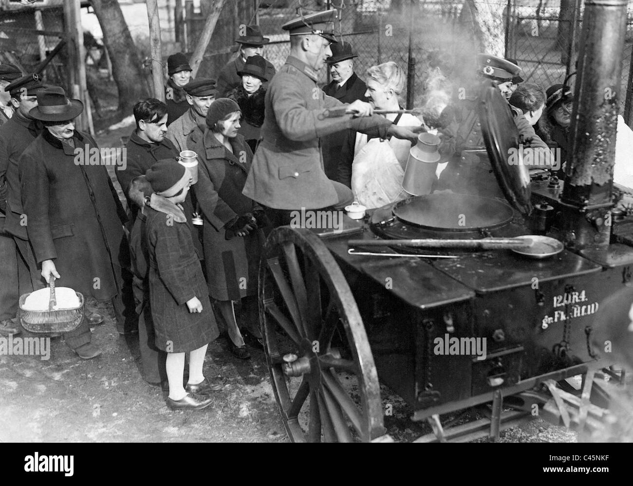 Feldküche in Berlin während der großen Depression, 1931 Stockfoto