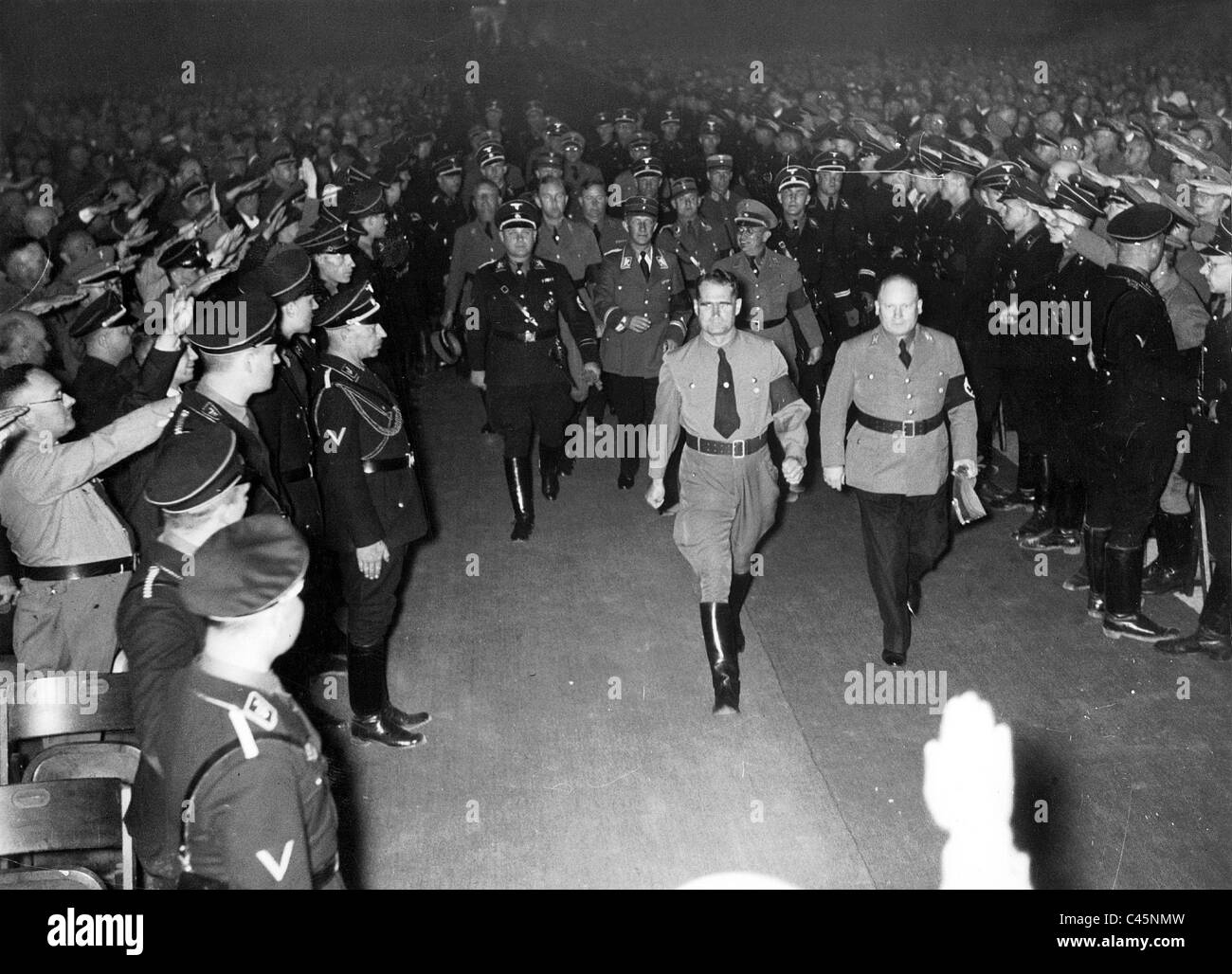 Rudolf Hess und Hermann Neef, 1936 Stockfoto