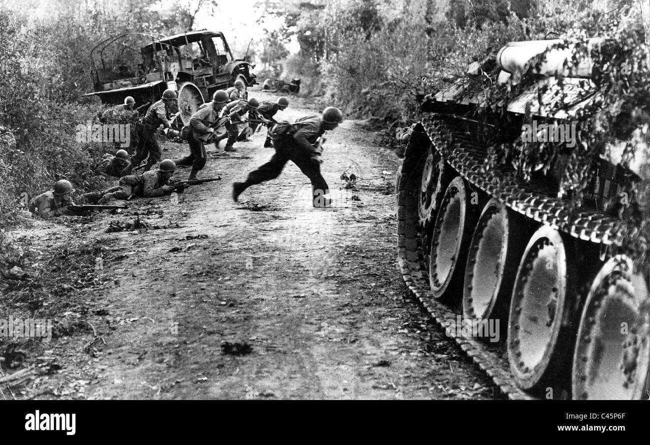 Amerikanische Soldaten in der Normandie 1944 Stockfoto