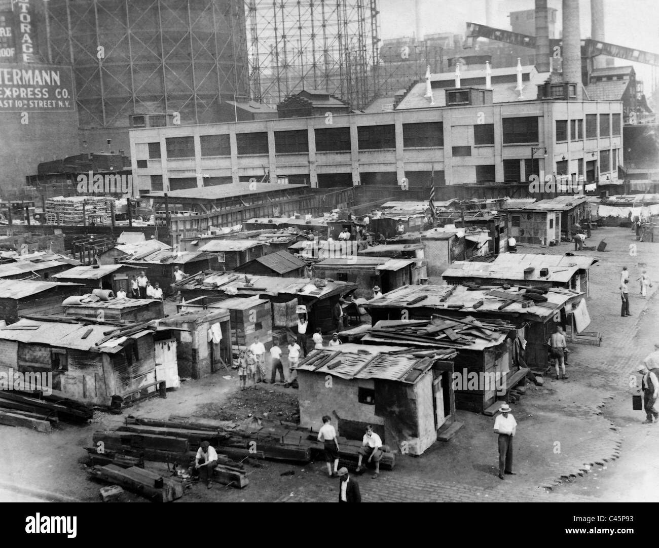 Arbeitslosigkeit-Siedlung während der großen Depression, 1932 Stockfoto