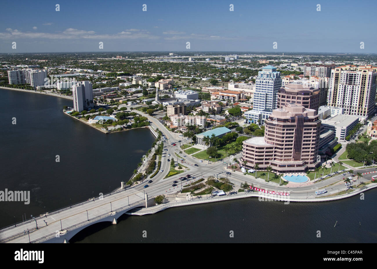 Die Innenstadt von West Palm Beach Florida Stockfoto