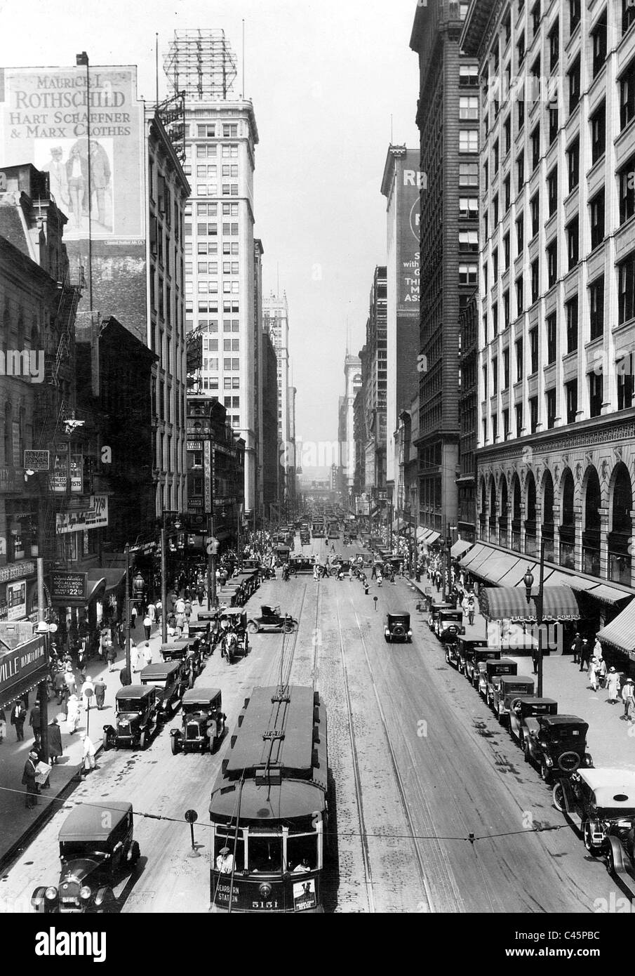 State Street in Chicago, 1926 Stockfoto