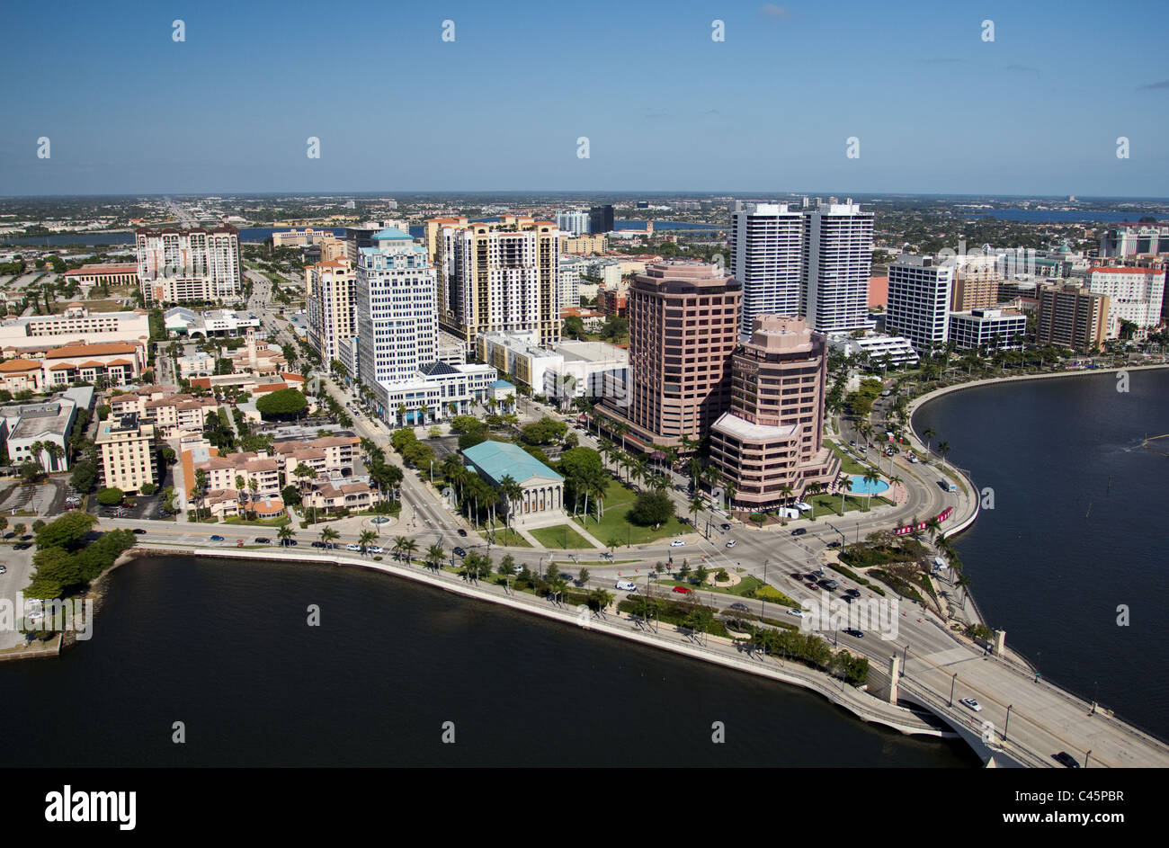 Die Innenstadt von West Palm Beach Florida Stockfoto
