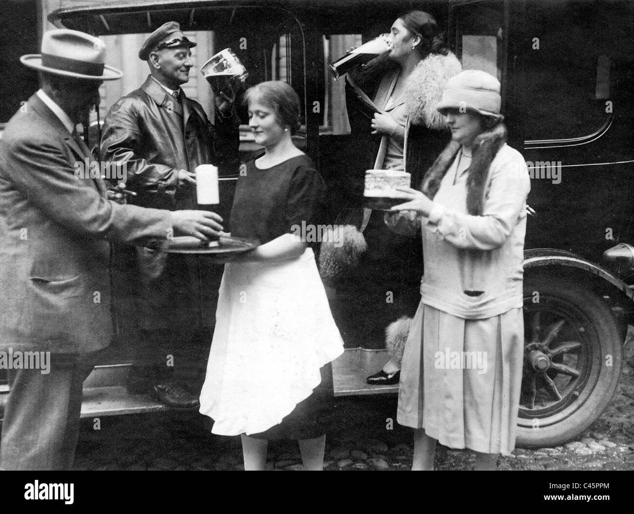 Touristen in Berlin, 1926 Stockfoto