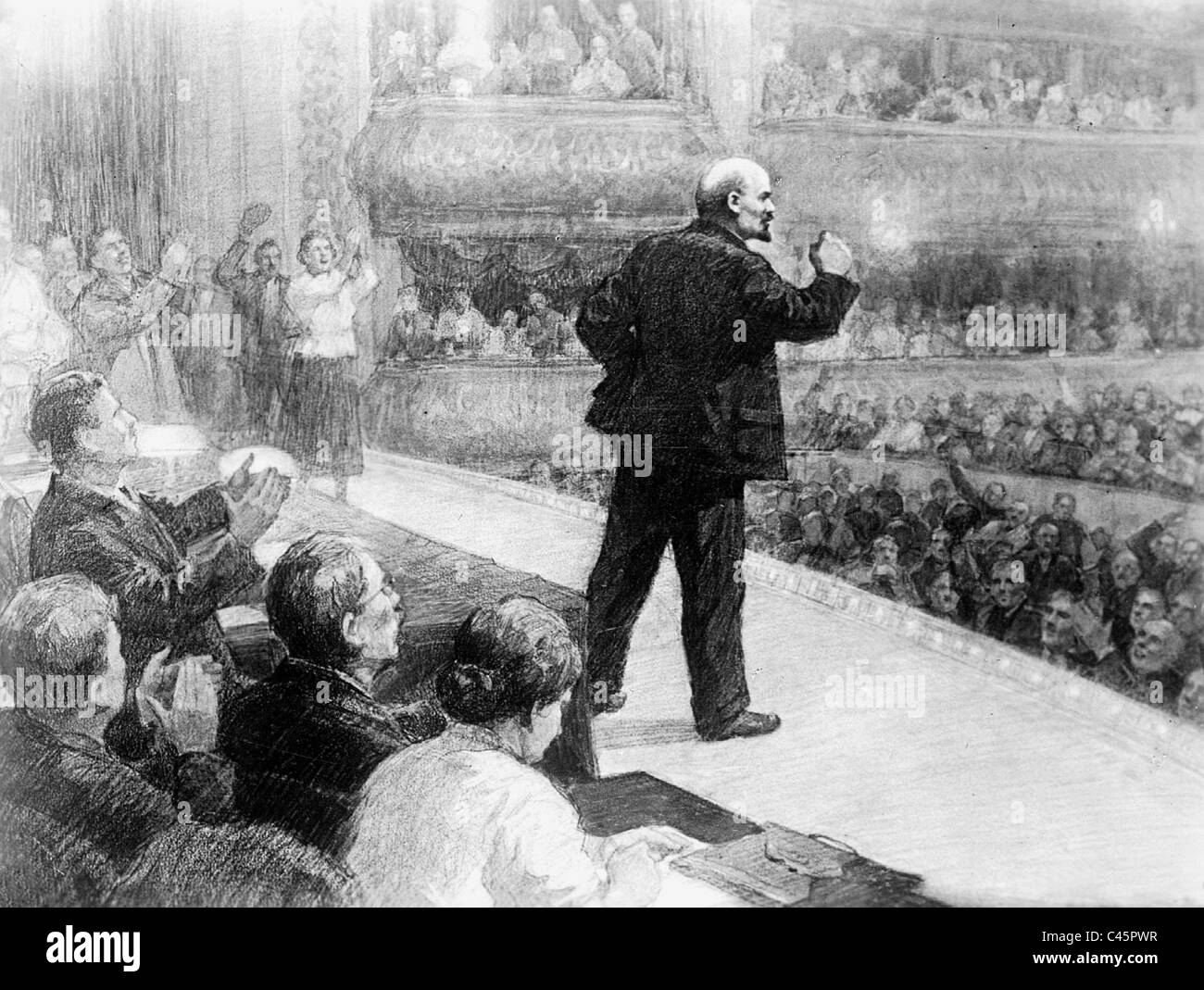Vladimir Ilyich Lenin hält eine Rede, 1922 Stockfoto