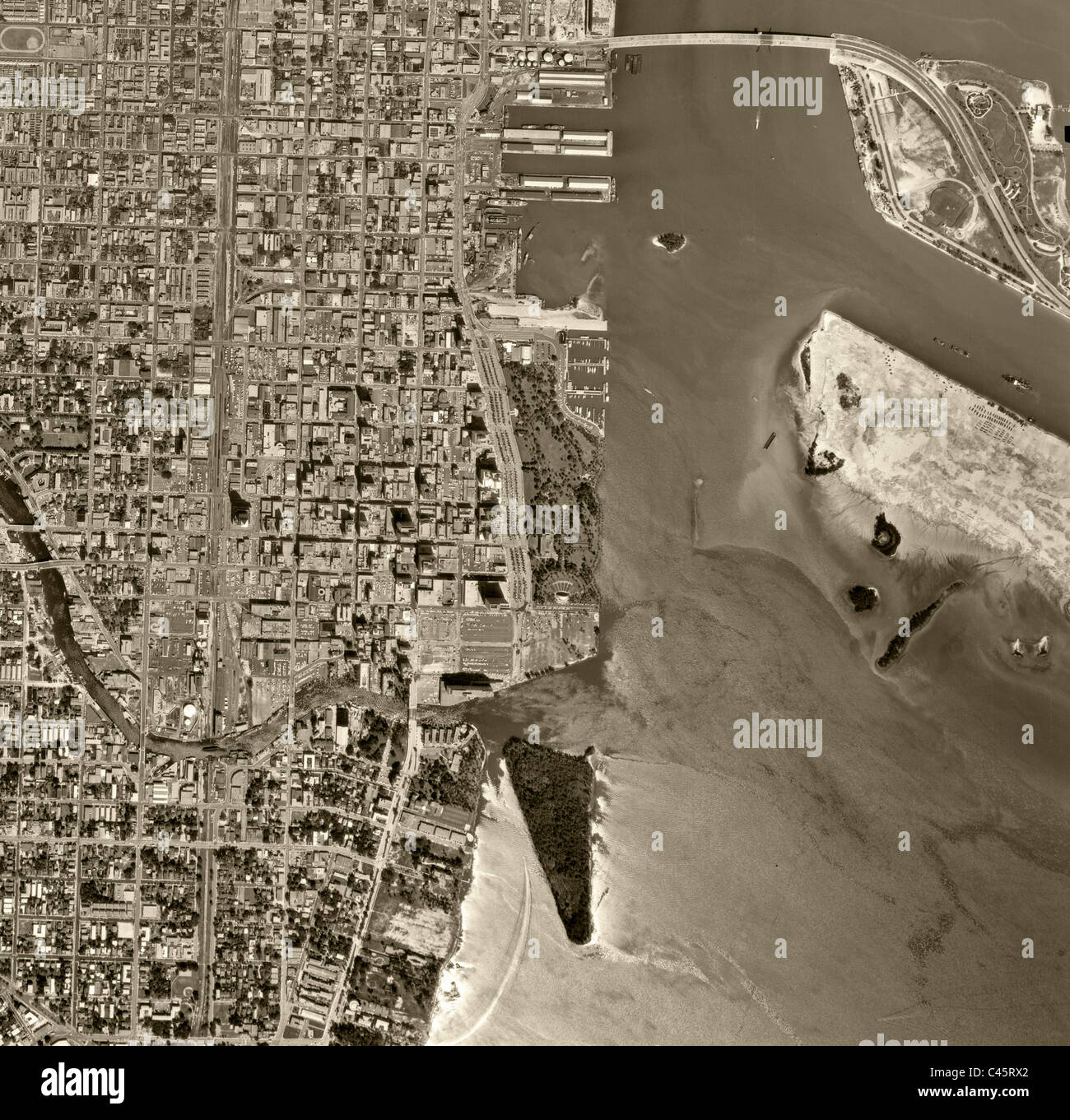 historische Luftaufnahme Karte Miami Florida 1961 Stockfoto