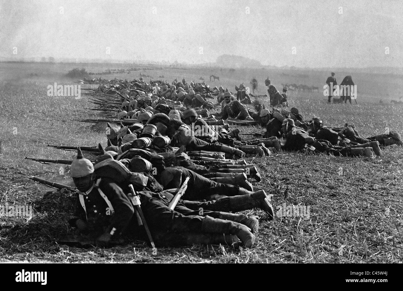 Deutsche Soldaten auf Manöver, 1912 Stockfoto