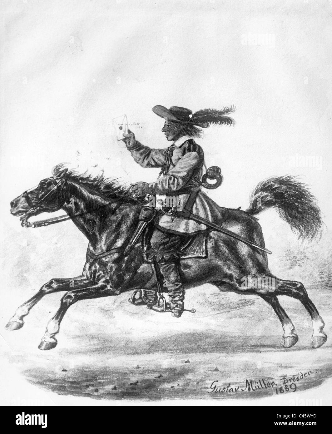 Kurfürstlichen sächsischen Post Fahrer Stockfoto