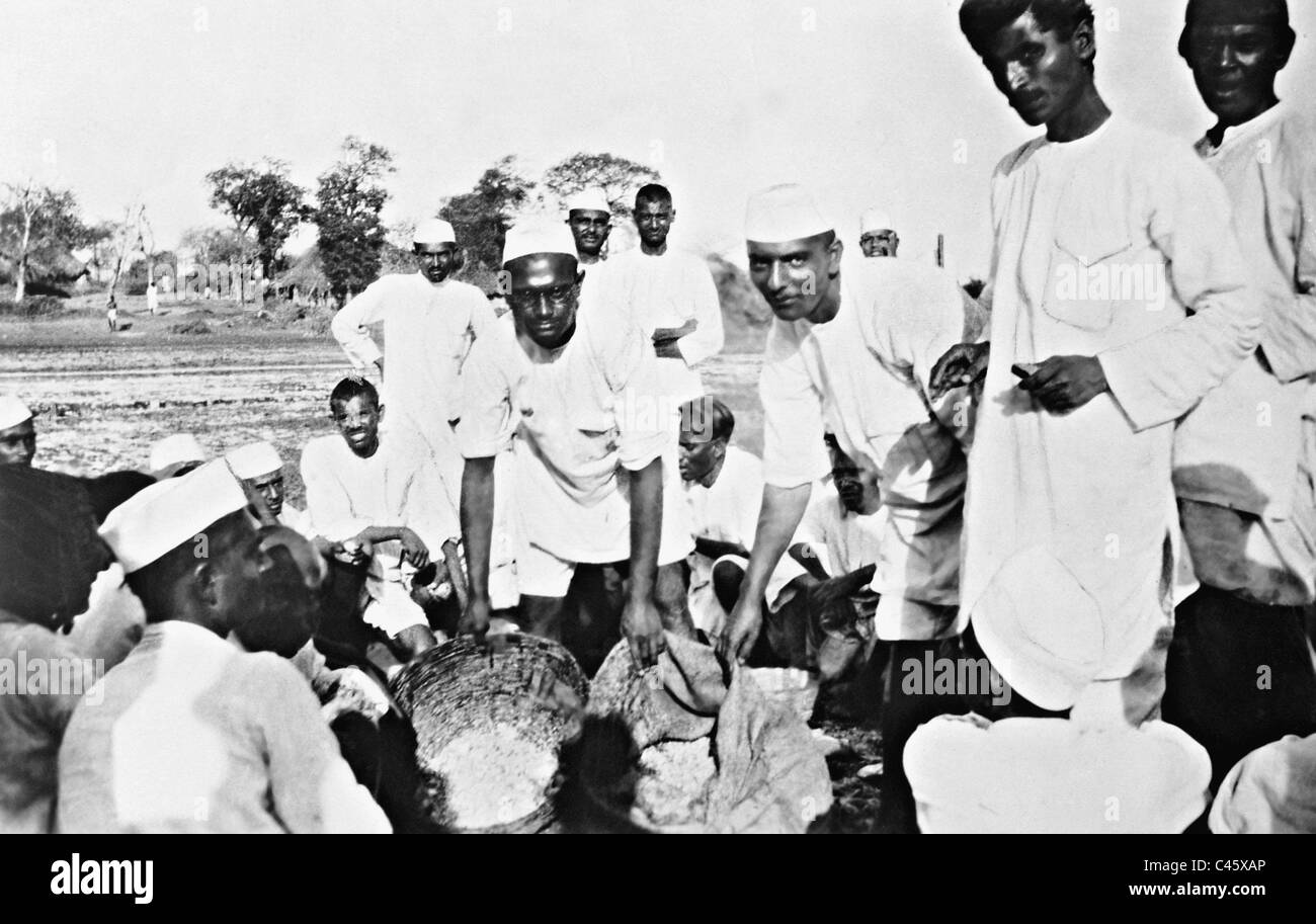 Salz Sammler Marsch Gandhis"Salz", 1930 Stockfoto