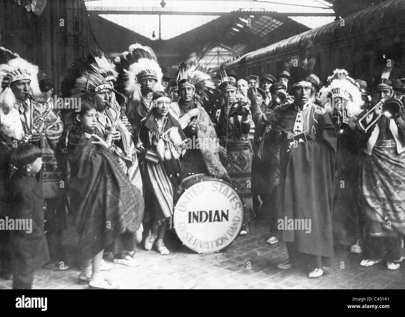 Band aus der Indianer-Reservat, 1931 Stockfoto