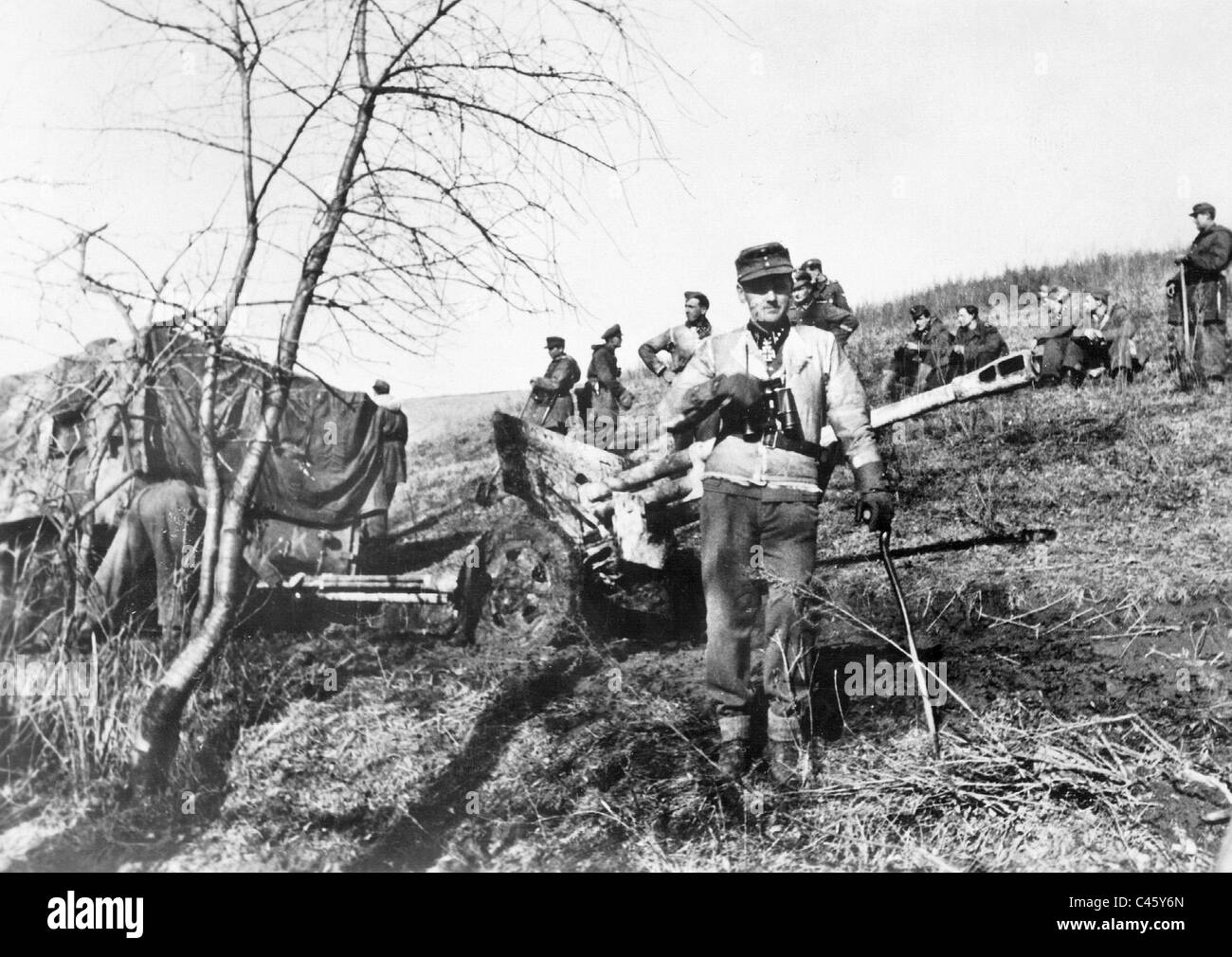 Hans Drexel während des Kampfes gegen die umgeben sind von Cherkasskoy an der Ostfront 1944 Stockfoto