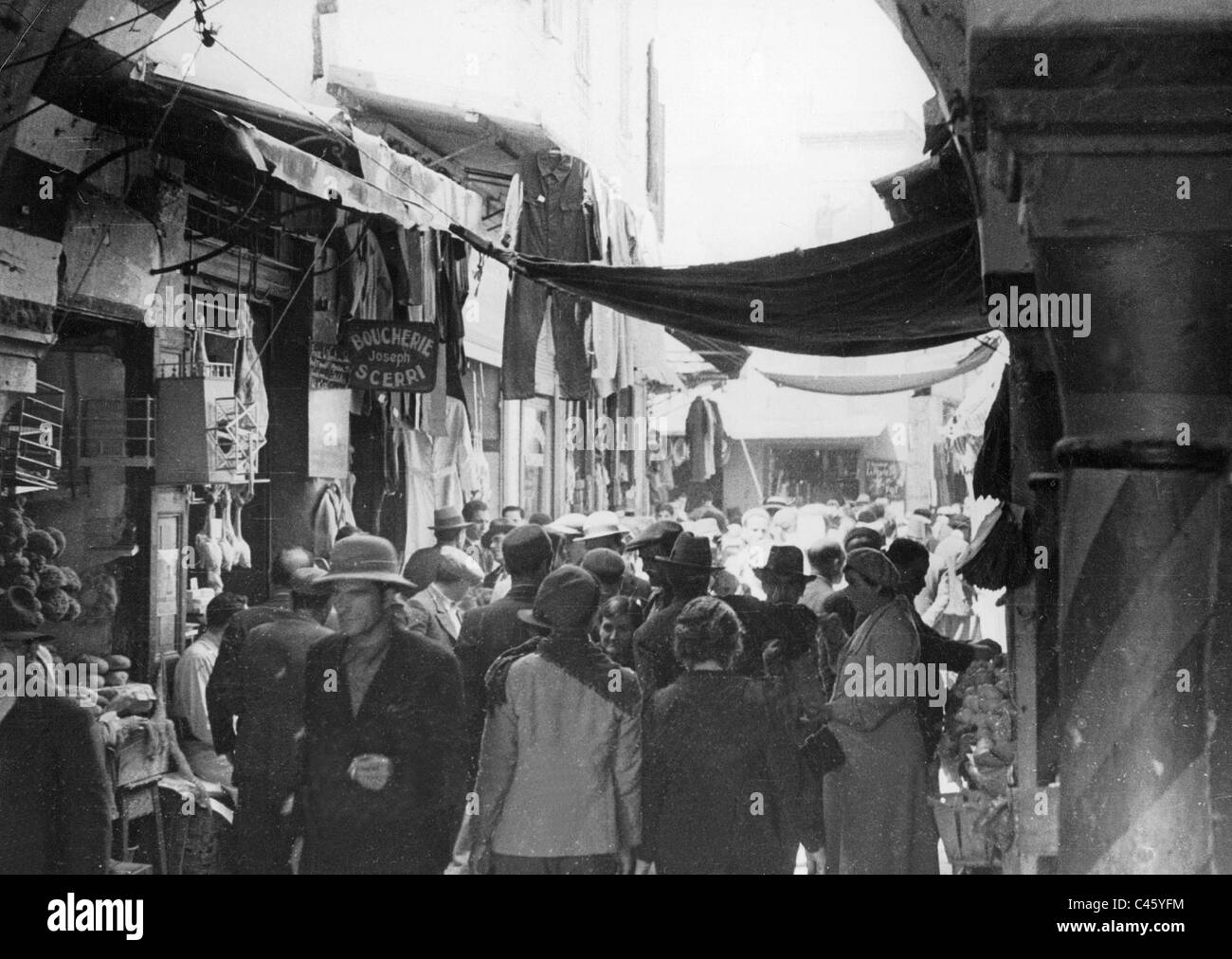 Einkaufsstraße in Tunis, 1936 Stockfoto