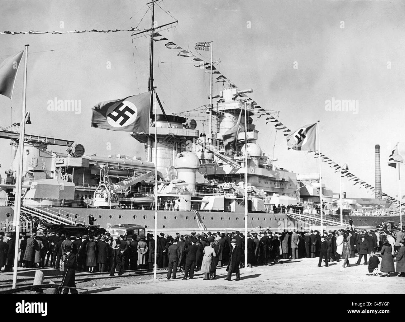 Das Schlachtschiff "Scharnhorst" in Wilhelmshaven, 1939 Stockfoto