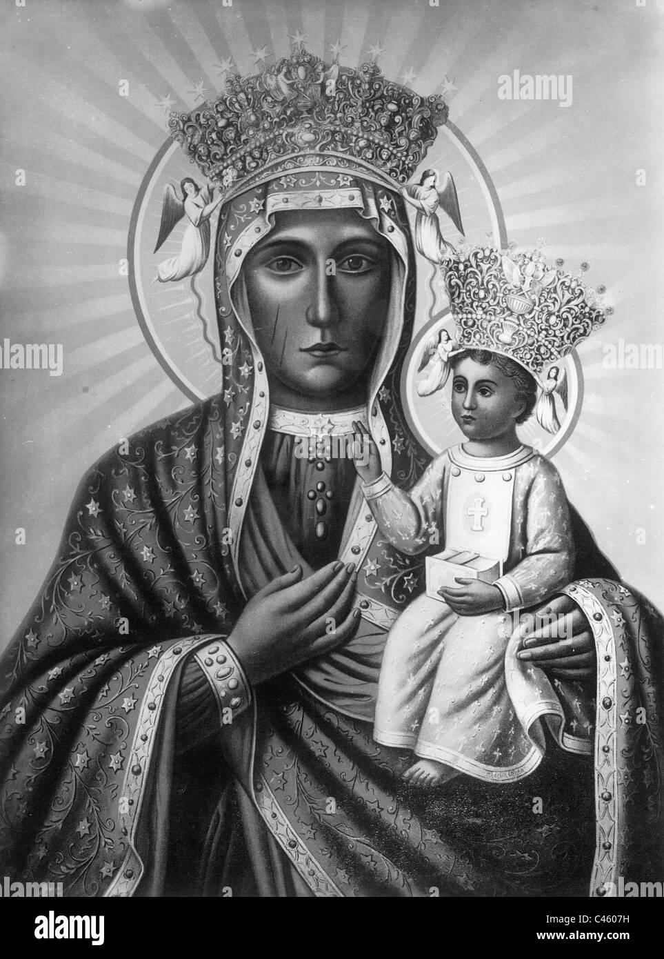 Schwarze Madonna von Czestochowa Stockfoto