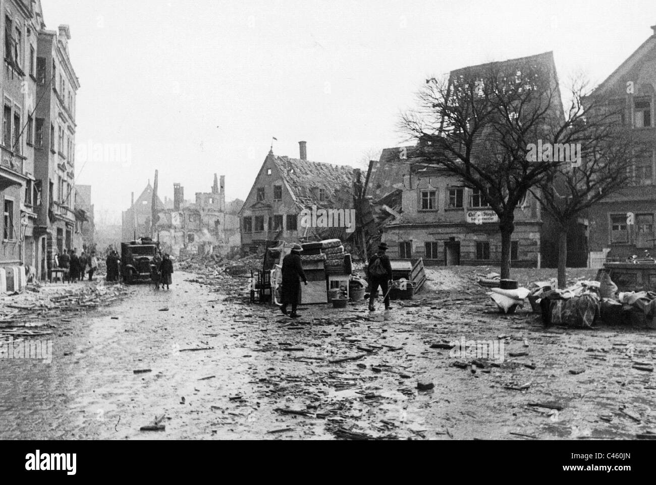 Die zerstörten Augsburg, 1944 Stockfoto