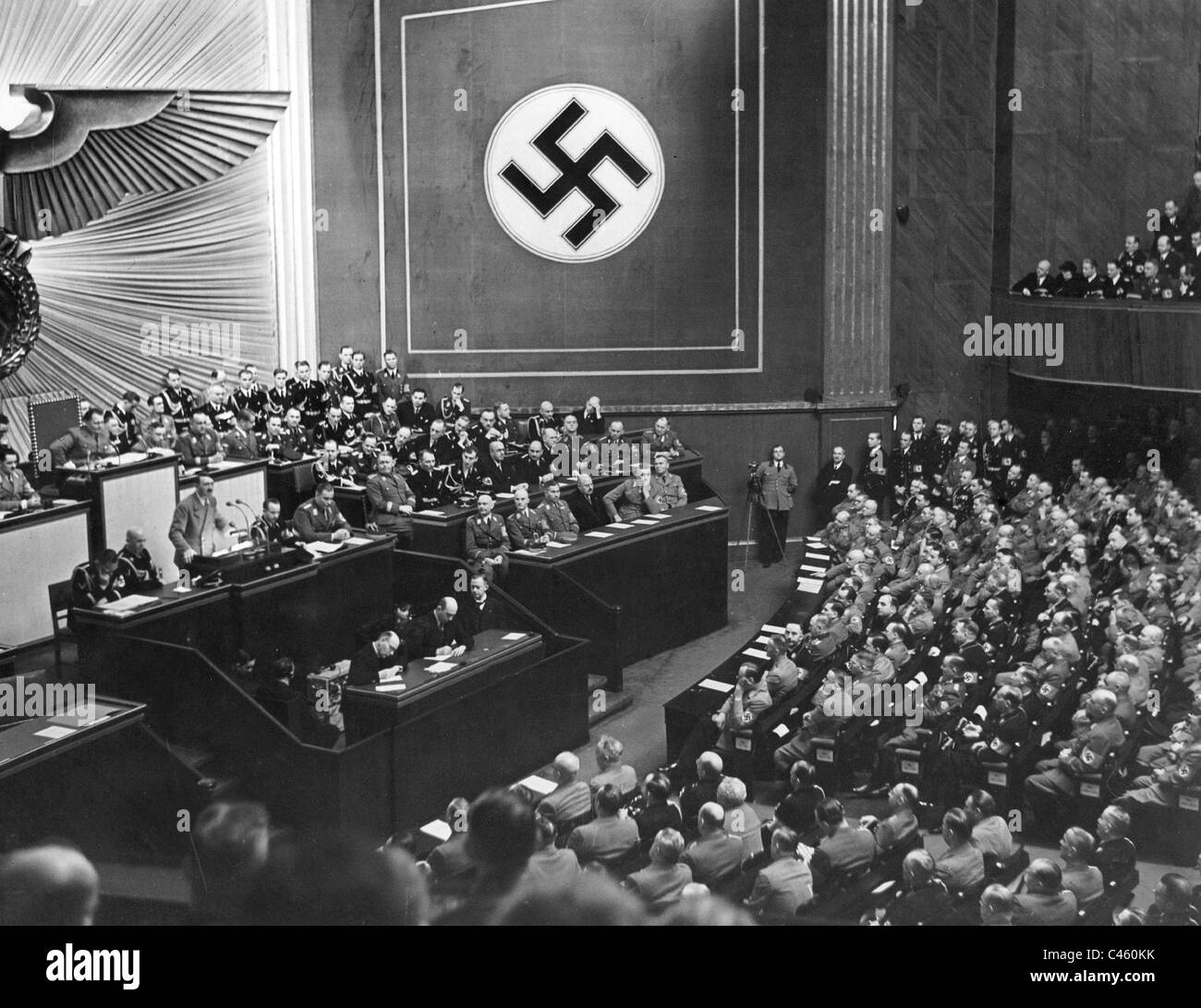 Adolf Hitler spricht im Reichstag 1939 Stockfoto