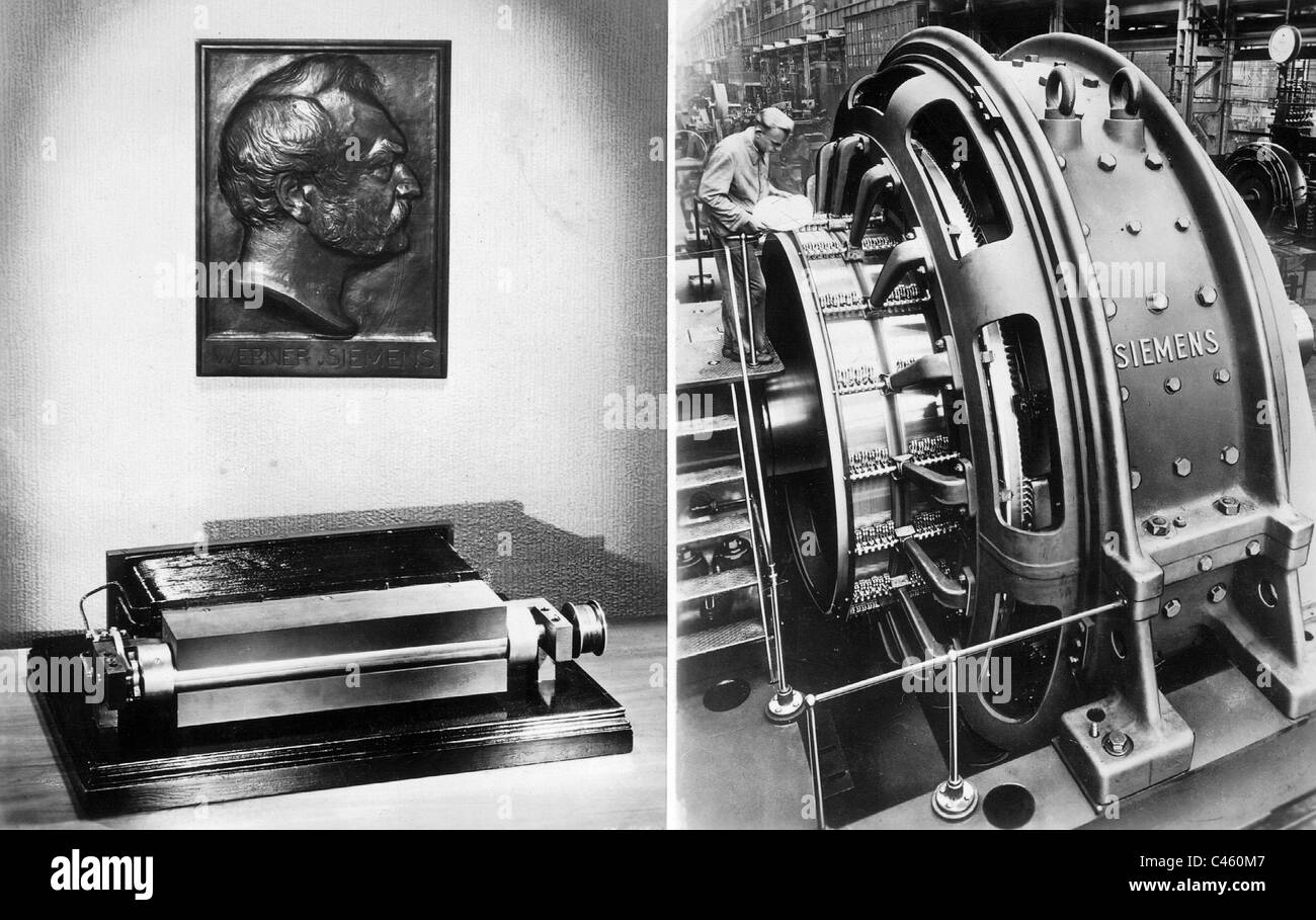 Die erste Dynamomaschine und Elektromotor von 1935 Stockfoto