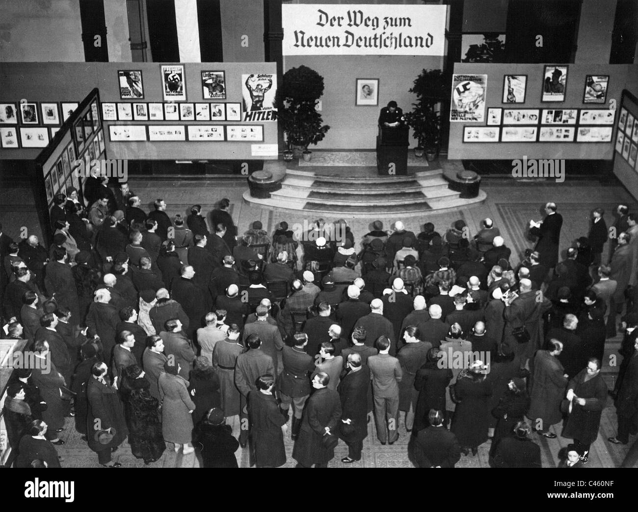 Propaganda-Ausstellung "Deutschen Karikaturisten" in der Prinz-Albrecht-Palais, 1934 Stockfoto