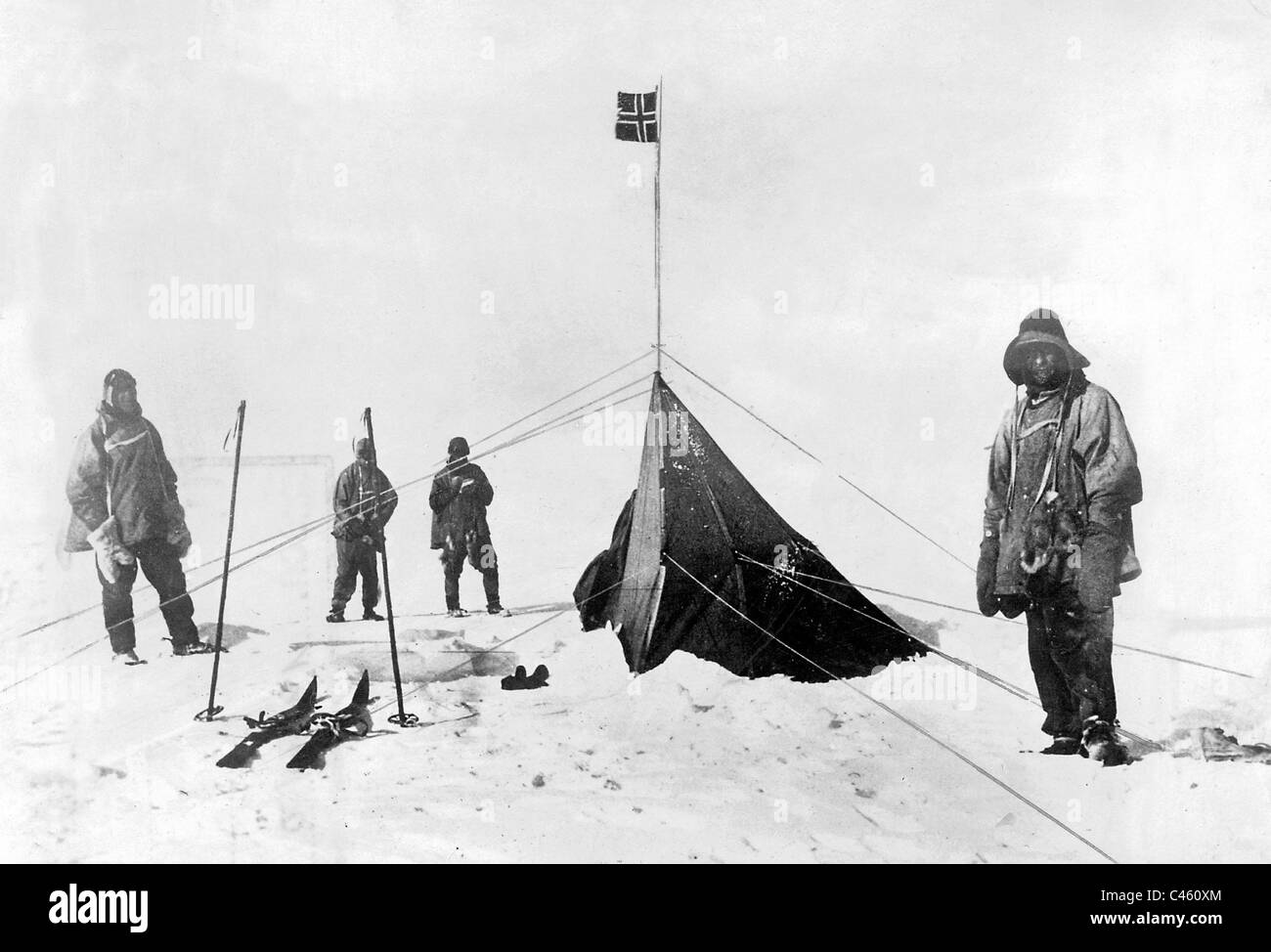 Robert F. Scott am Südpol, 1912 Stockfoto