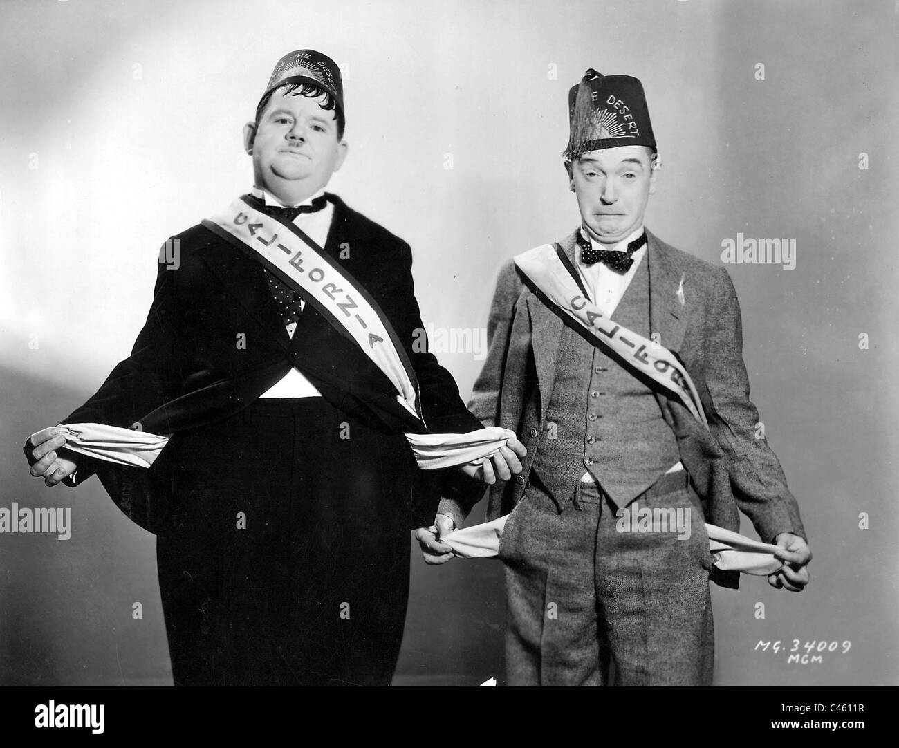 Oliver Hardy und Stan Laurel in "Söhne der Wüste", 1933 Stockfoto