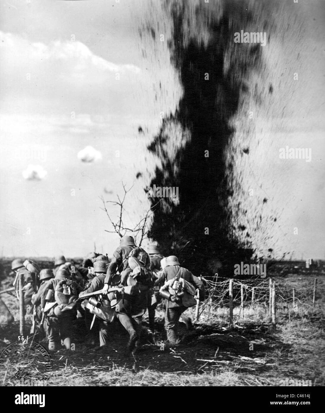 Deutsche Soldaten an der Westfront im ersten Weltkrieg Stockfoto