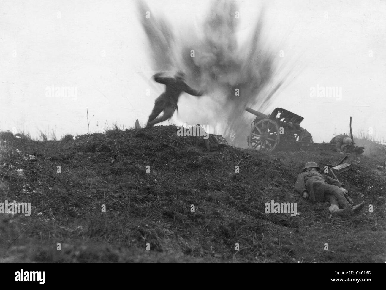 Deutsche Soldaten an der Westfront im ersten Weltkrieg 1916 Stockfoto