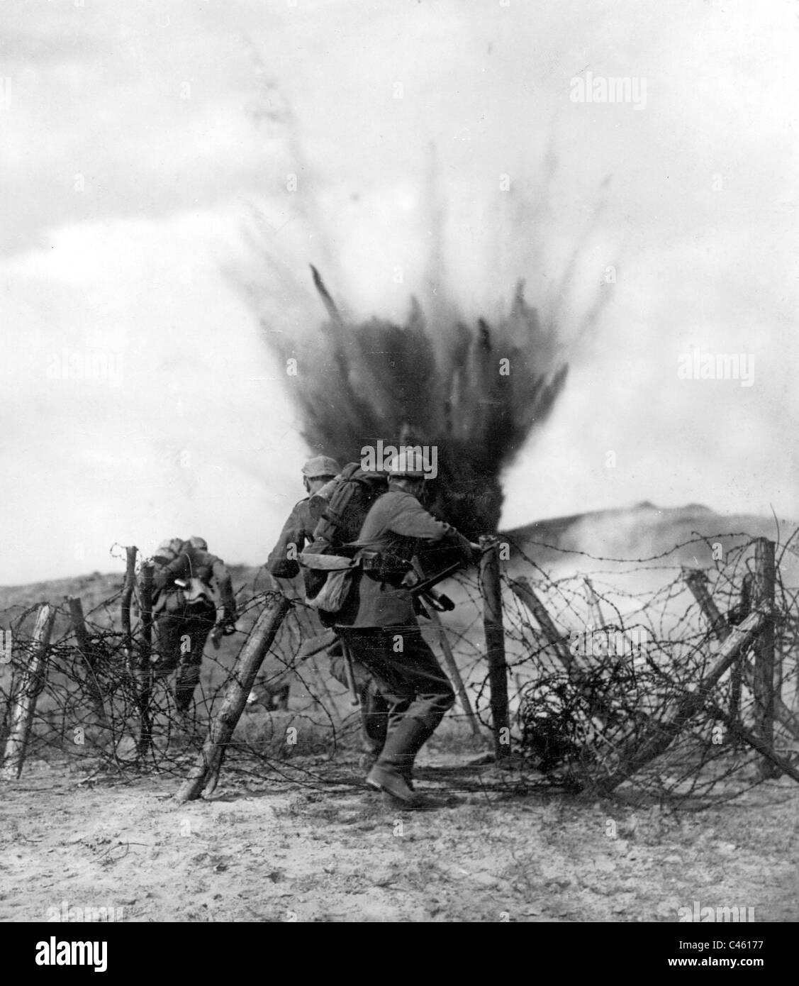 Deutsche Soldaten an der Westfront im ersten Weltkrieg Stockfoto