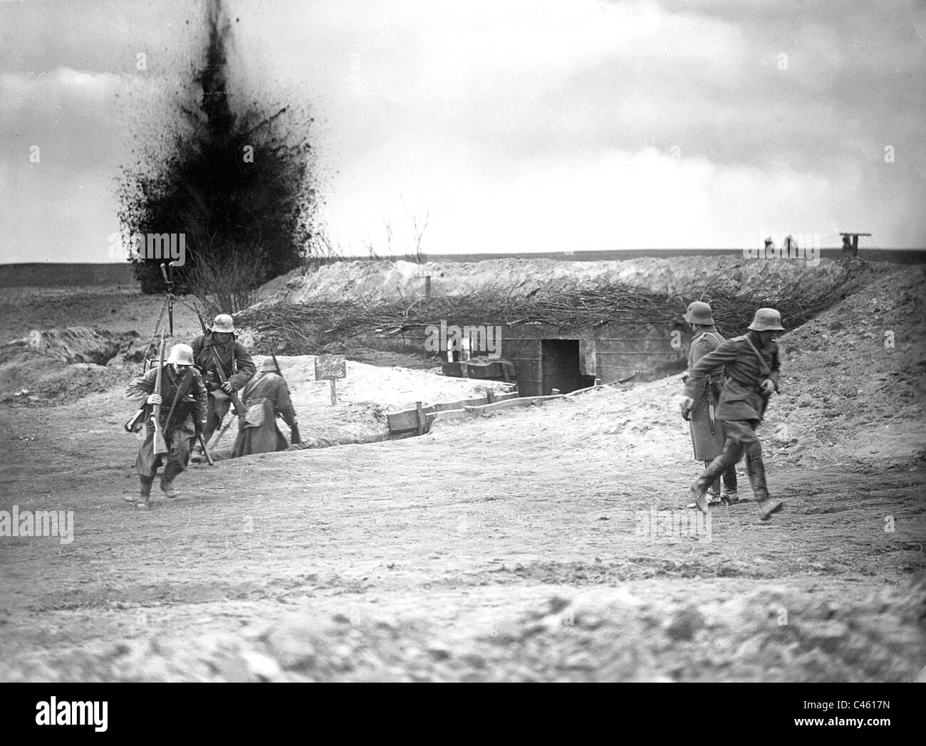 Deutsche Soldaten an der Westfront im ersten Weltkrieg 1918 Stockfoto