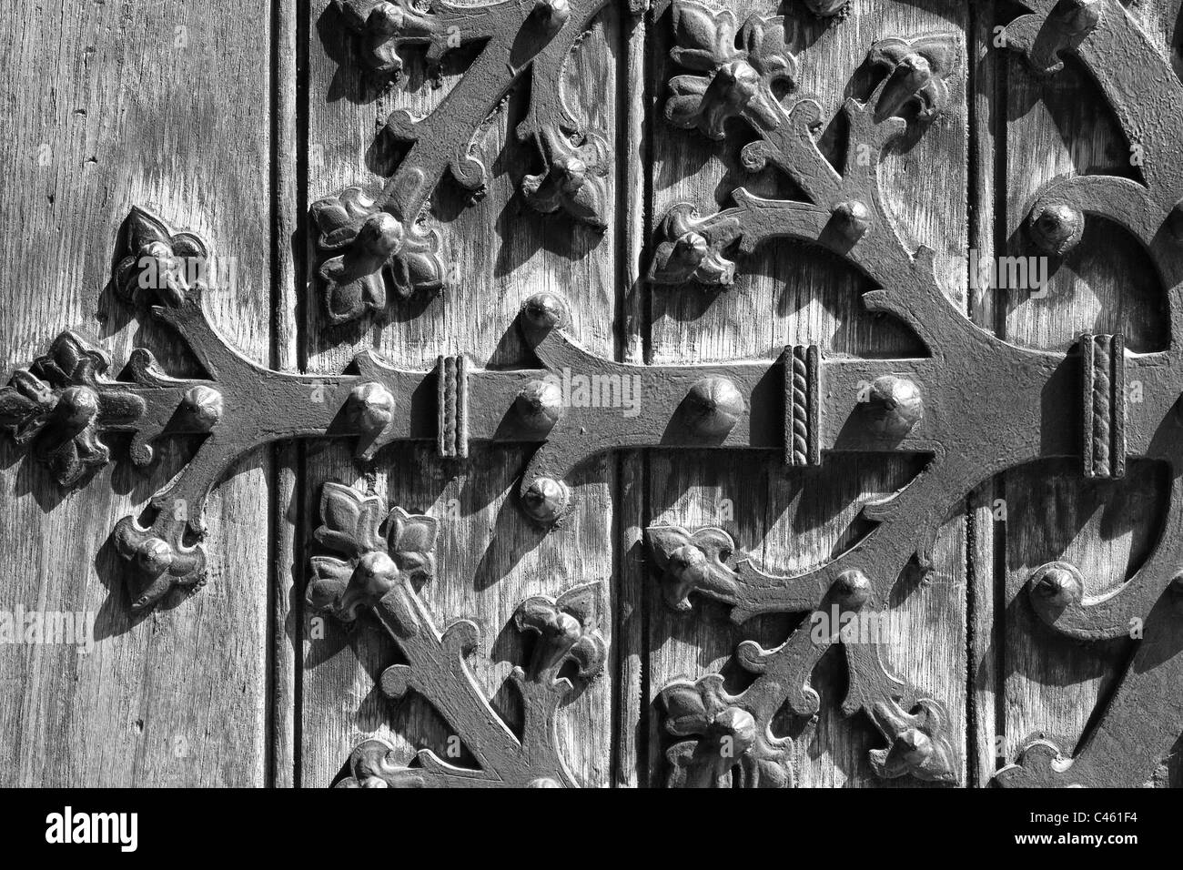 Wien - Detail des Tores der Votivkirche Kirche Stockfoto