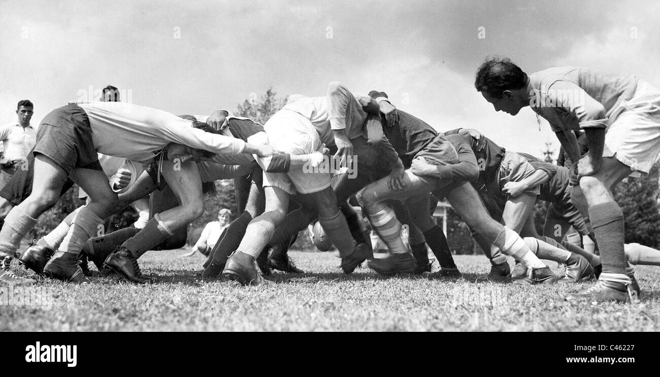 Rugby-Training, 1935 Stockfoto