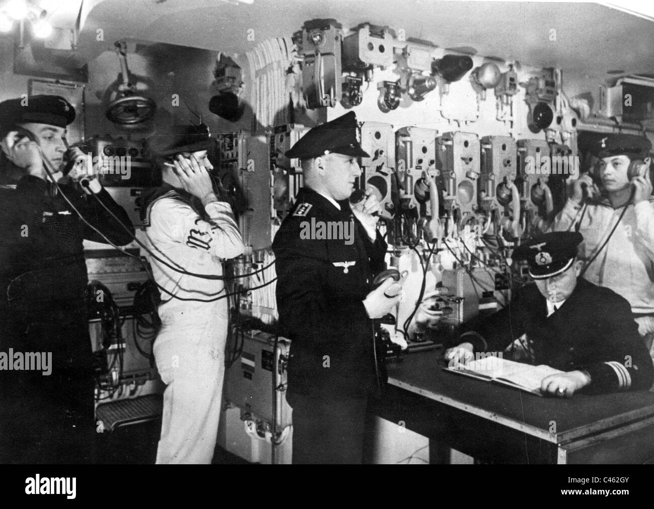 In der Kommandozentrale des deutschen Schlachtschiffes "Scharnhorst" Stockfoto