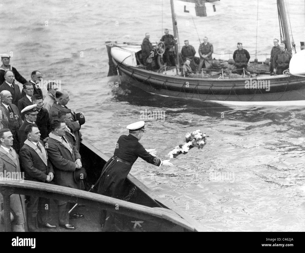 Britische Soldaten zu Ehren die Toten der Schlacht Skagerrak Stockfoto