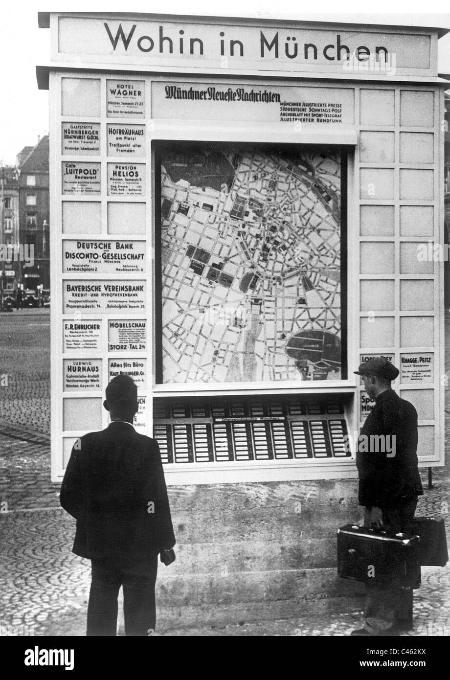 Informationstabelle an der Wende des Jahrhunderts Stockfoto