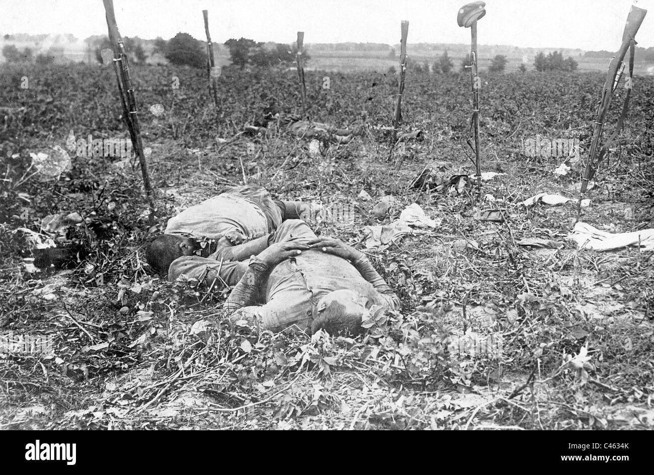 Tote russische Soldaten nach der Schlacht von Tannenberg, 1914 Stockfoto