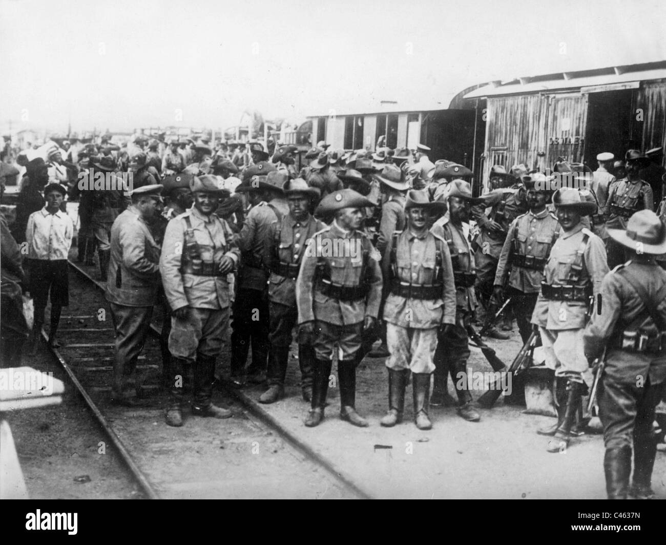 Deutsche Kolonialtruppen in Deutsch-Südwestafrika, 1916 Stockfoto