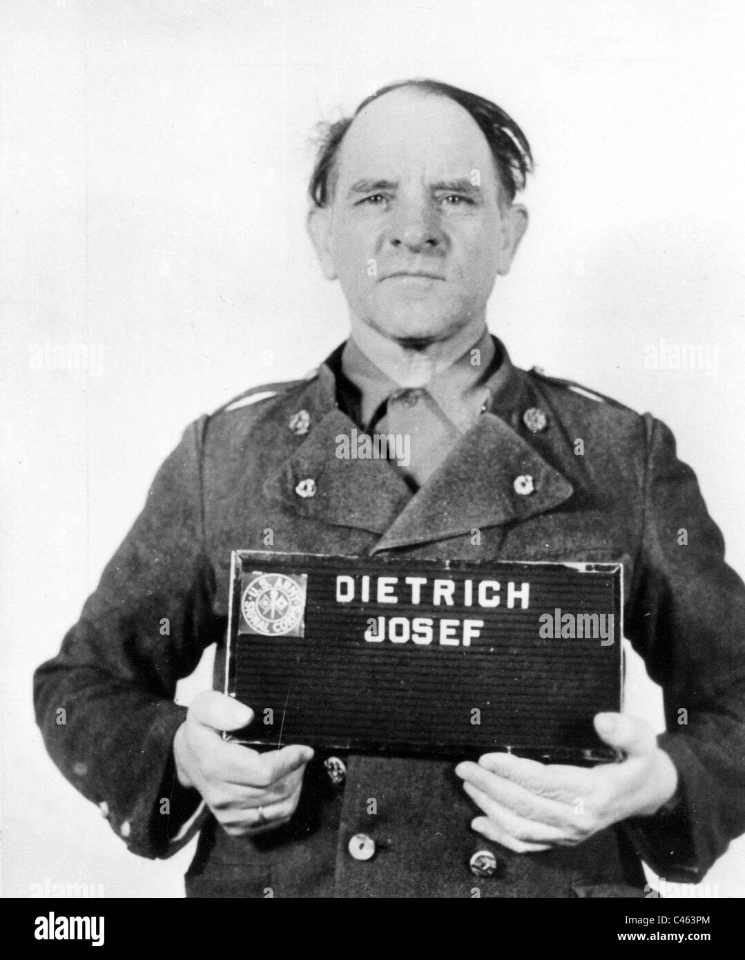 Sepp Dietrich, ehemaliger Führer der SS Leibwächter Regiment "Adolf Hitler", 1945 Stockfoto