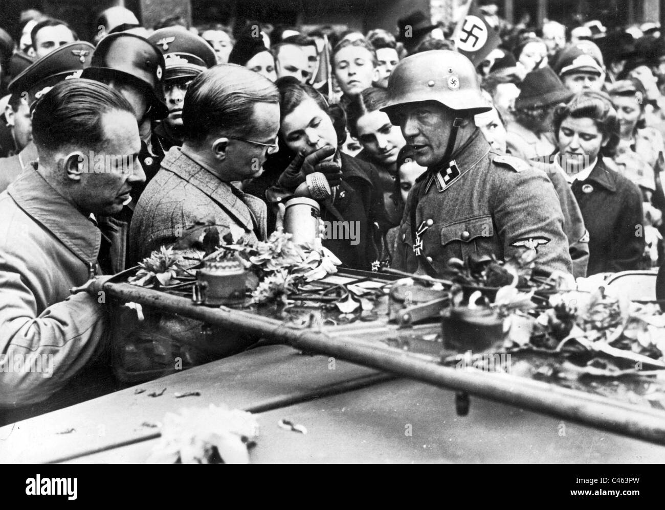 Eintrag der Leibwache SS-Regiment "Adolf Hitler" in Prag Stockfoto