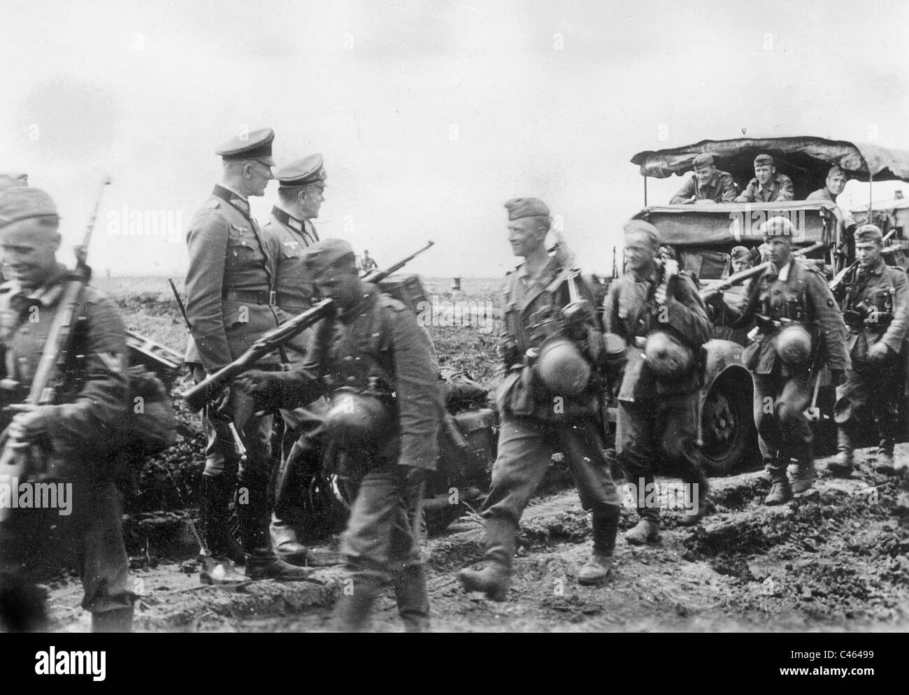 General Feldmarschall Fedor von Bock während einer Frontlinie besuchen, 1942 Stockfoto